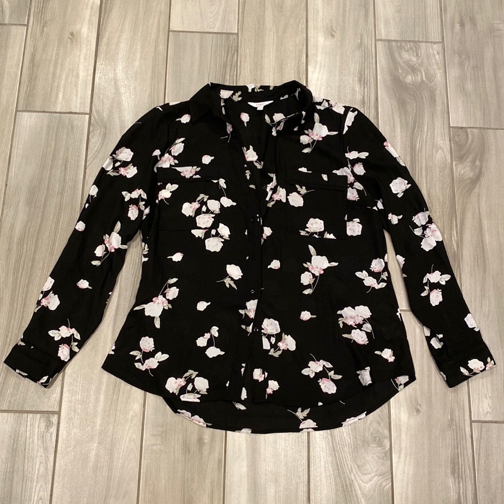 Candies sheer button up blouse XL